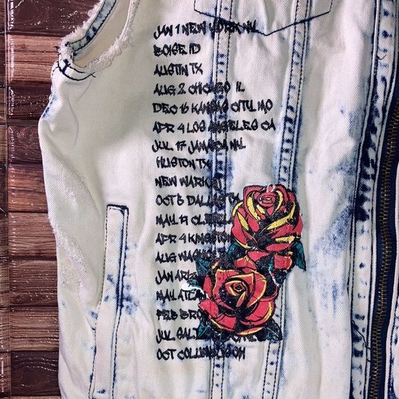 Mens 8ight/Dstrkt XL Acid Wash Denim Vest - Picture 2 of 15